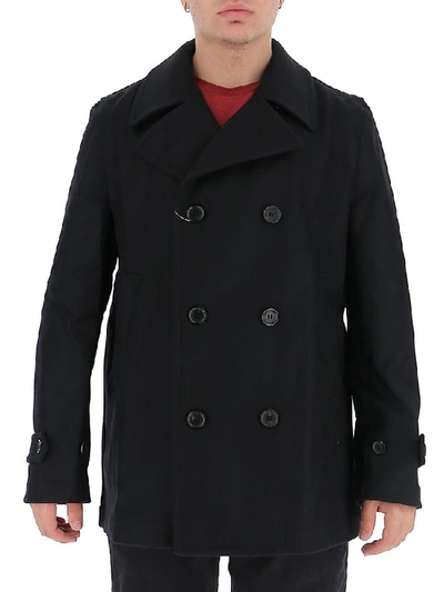 Shop Comme Des Garçons Shirt Double Breasted Slim Fit Coat In Black