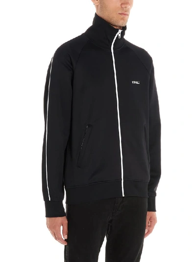 Shop Kenzo Logo Printed Track Jacket In Black