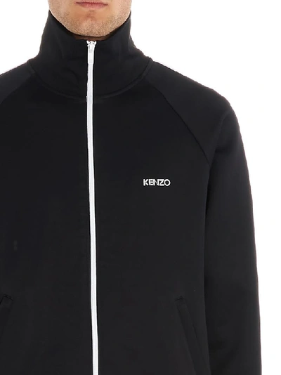 Shop Kenzo Logo Printed Track Jacket In Black