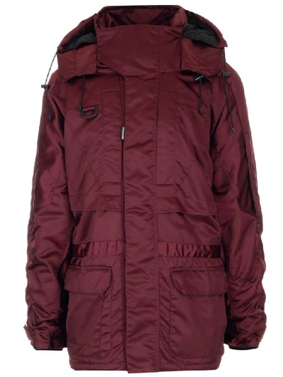 Shop Balenciaga Incognito Hooded Parka In Red