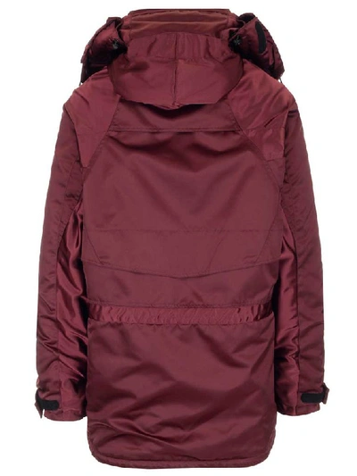 Shop Balenciaga Incognito Hooded Parka In Red