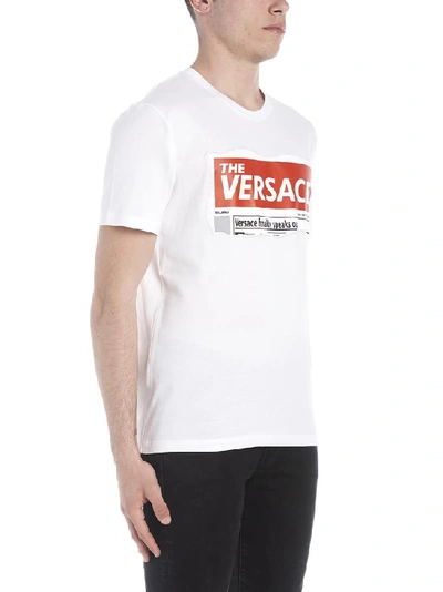 Shop Versace Logo T-shirt In White