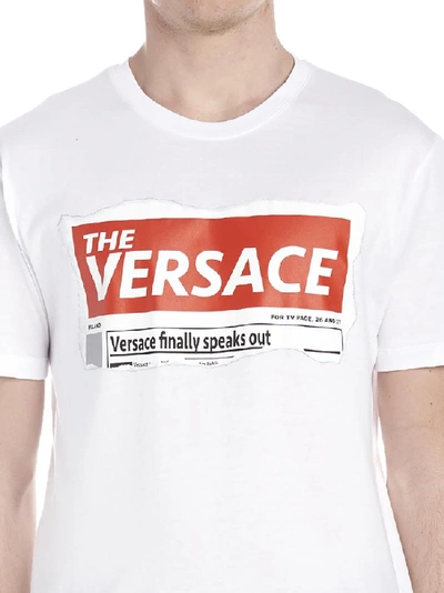 Shop Versace Logo T-shirt In White