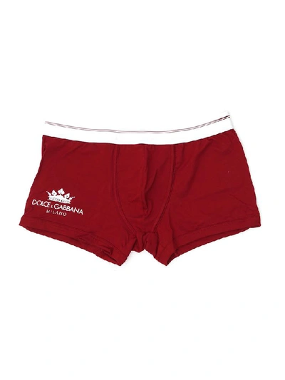 Shop Dolce & Gabbana Underwear Logo Boxer Shorts In Red