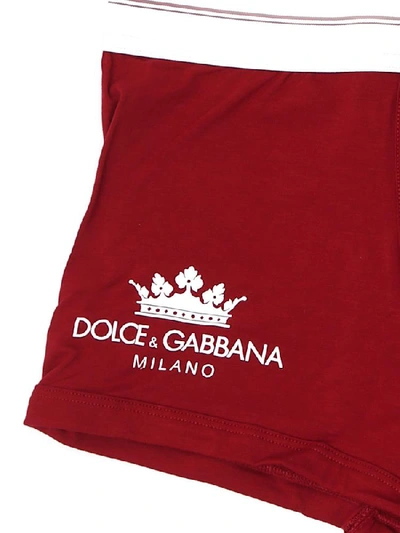 Shop Dolce & Gabbana Underwear Logo Boxer Shorts In Red