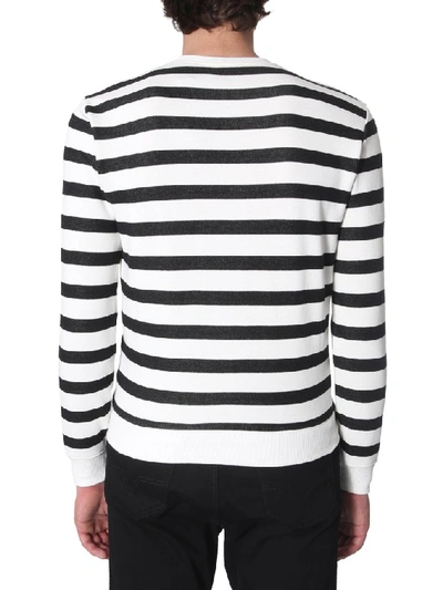 Shop Saint Laurent Striped Jumper In White