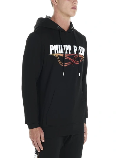 Shop Philipp Plein Graphic Print Hoodie In Black