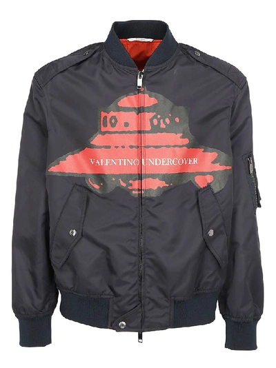Shop Valentino Garavani X Undercover Graphic Printed Jacket In Navy