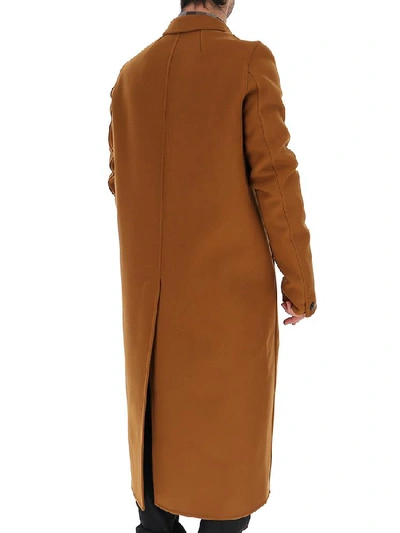 Shop Rick Owens Moreau Single Breasted Coat In Brown