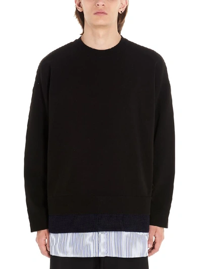 Shop Juunj Juun.j Pinstripe Trim Sweatshirt In Multi