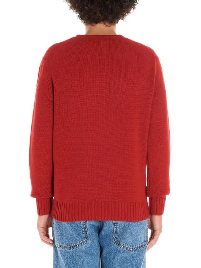 Shop Polo Ralph Lauren Teddy Jacquard Sweater In Red