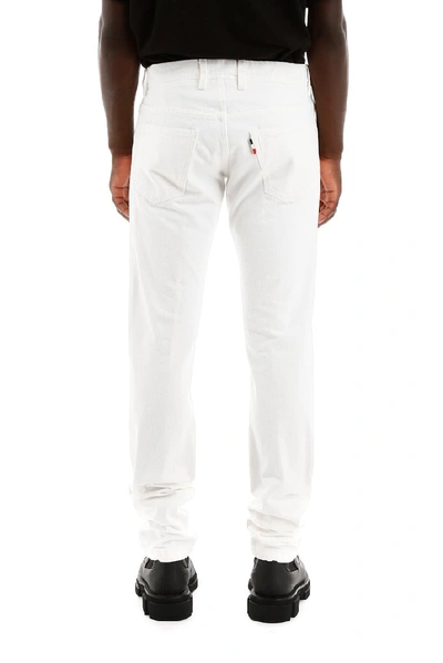 Shop Moncler Genius Moncler 1952 Logo Tag Straight Jeans In White
