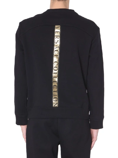 Shop Versace Collection Zip Detail Sweatshirt In Black
