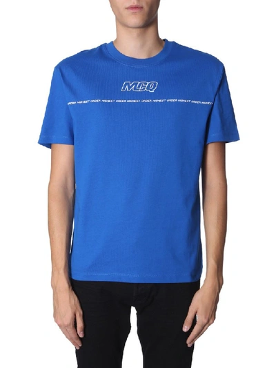 Shop Mcq By Alexander Mcqueen Mcq Alexander Mcqueen Logo T In Blue