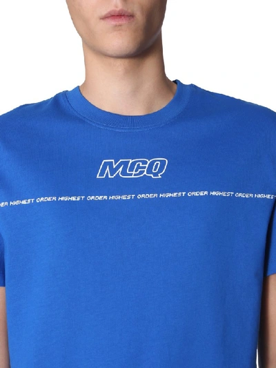 Shop Mcq By Alexander Mcqueen Mcq Alexander Mcqueen Logo T In Blue