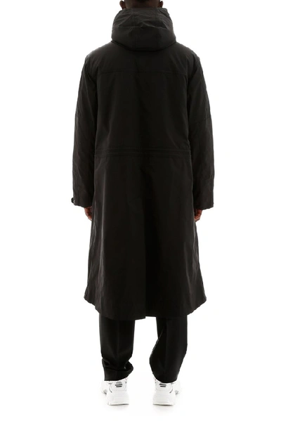 Shop Valentino Nylon Parka Coat In Black