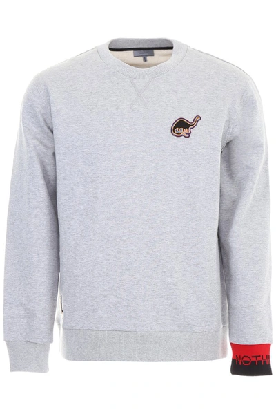 Shop Lanvin Enter Nothing Patch Cotton Jersey Sweatshirt In Grey