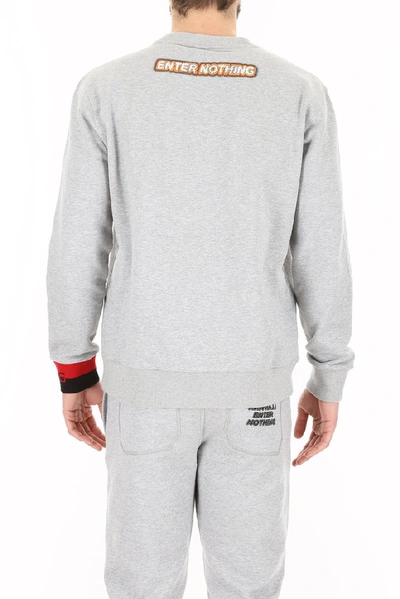 Shop Lanvin Enter Nothing Patch Cotton Jersey Sweatshirt In Grey