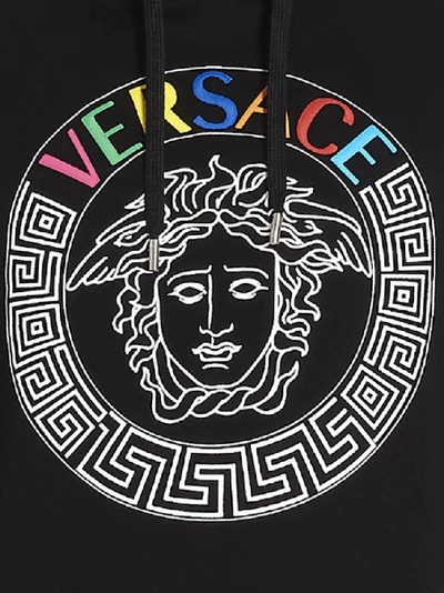 Shop Versace Medusa Logo Hoodie In Black