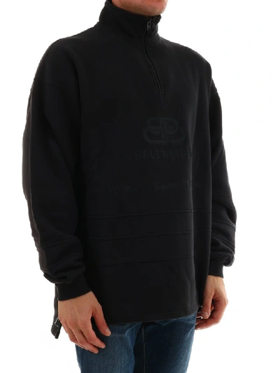 Shop Balenciaga Bb Address Ski Sweater In Black