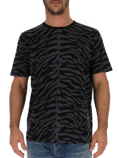 Shop Saint Laurent Zebra Print T-shirt In Multi