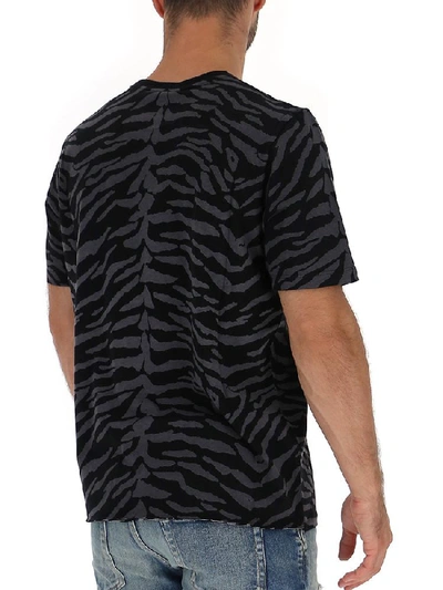 Shop Saint Laurent Zebra Print T-shirt In Multi