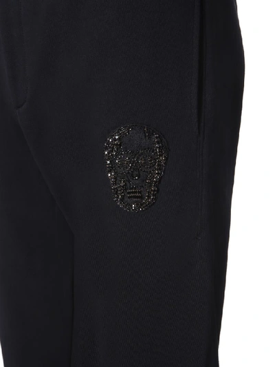 Shop Alexander Mcqueen Skull Embellished Sweatpants In Black