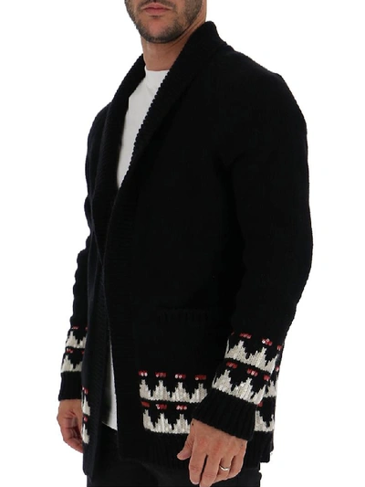 Shop Saint Laurent Sequin Embellished Cardigan In Black