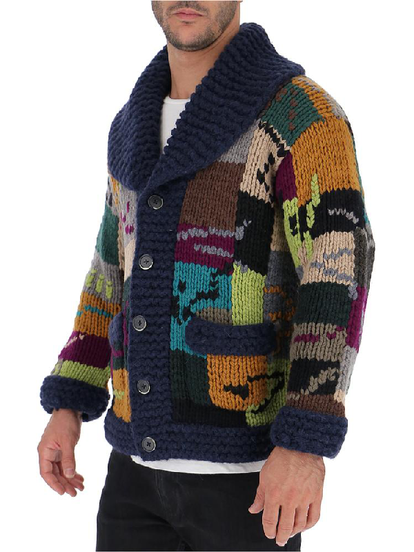 patchwork chunky cardigan