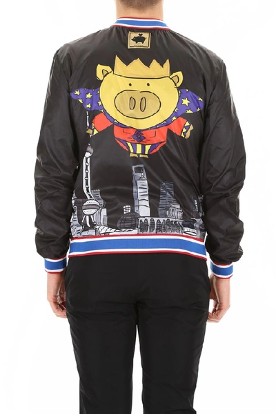 Shop Dolce & Gabbana Graphic Print Bomber Jacket In Multi