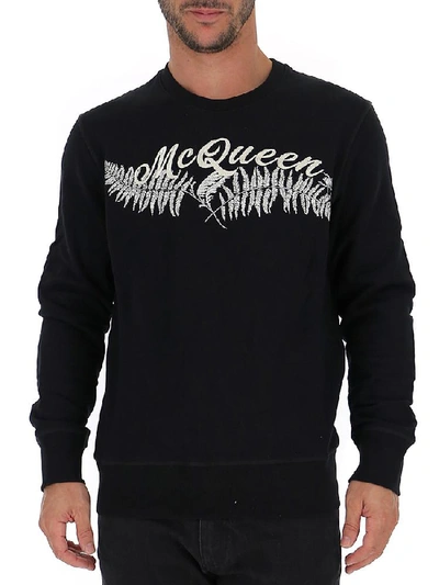 Shop Alexander Mcqueen Logo Embroiderd Sweatshirts In Black