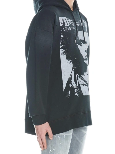 Shop Dsquared2 Caten Twins Printed Hoodie In Black