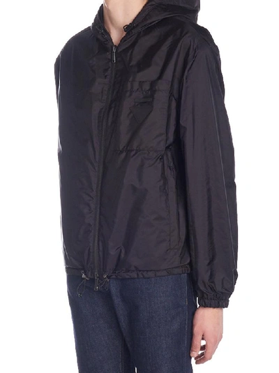 Shop Prada Leather Reversible Jacket In Black