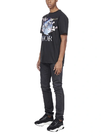 Shop Dior Homme Logo Straight Jeans In Black