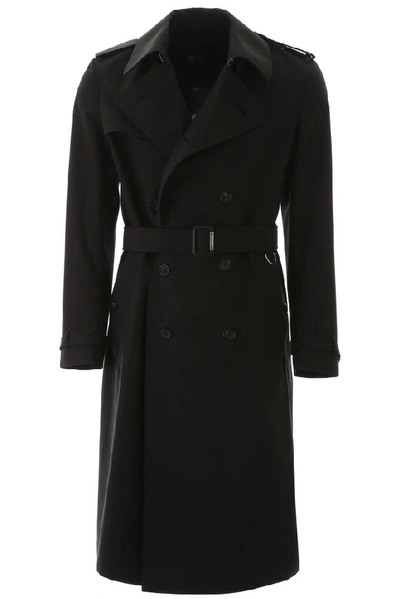 Shop Alexander Mcqueen Double Breasted Trench Coat In Black