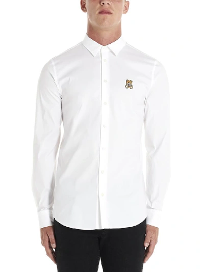 Shop Moschino Teddy Bear Slim Fit Shirt In White