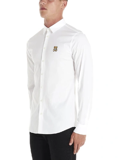 Shop Moschino Teddy Bear Slim Fit Shirt In White