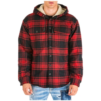 Shop Dsquared2 Checkered Hooded Jacket In Red