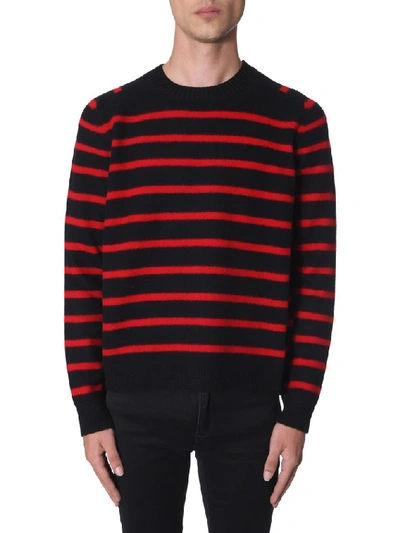 Shop Saint Laurent Striped Knit Sweater In Multi