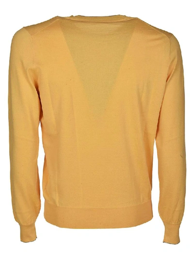 Shop Brunello Cucinelli Cotton Knitted Sweater In Yellow