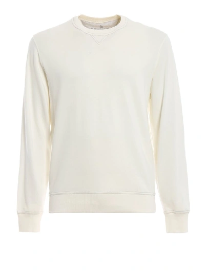 Shop Brunello Cucinelli Crew Neck Sweater In White
