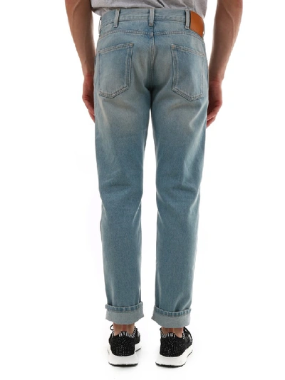 Shop Gucci Tapered Denim Jeans In Blue