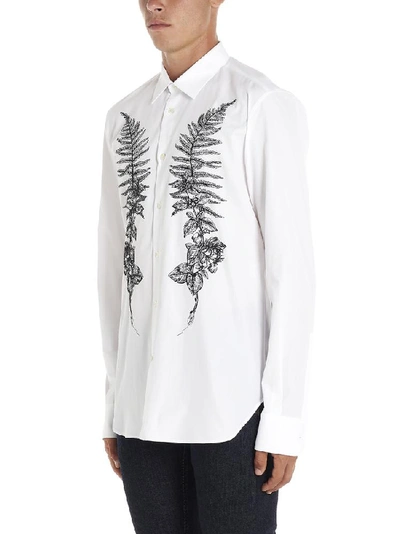 Shop Alexander Mcqueen Classic Fern Embroidered Shirt In White