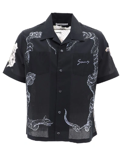 Shop Givenchy Icarus Logo Printed Shirt In Black