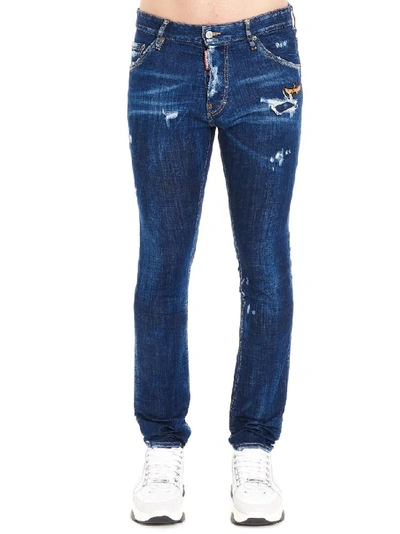 Shop Dsquared2 Distressed Jeans In Blue