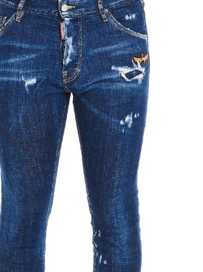 Shop Dsquared2 Distressed Jeans In Blue