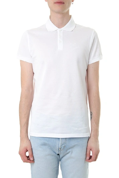 Saint Laurent Cotton Polo Shirt In Blanc | ModeSens