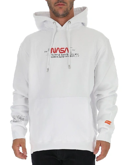 Shop Heron Preston Nasa Print Hoodie In White Multicolr