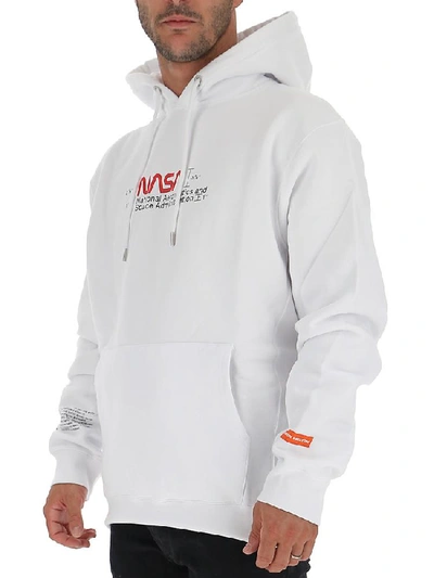 Shop Heron Preston Nasa Print Hoodie In White Multicolr