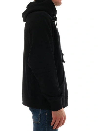 Shop Gucci Tennis Logo Hooded Sweatshirt In Black